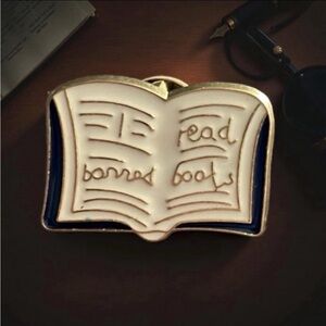 Open Book Enamel Banned Book Pin Teacher Library School Holiday Gift